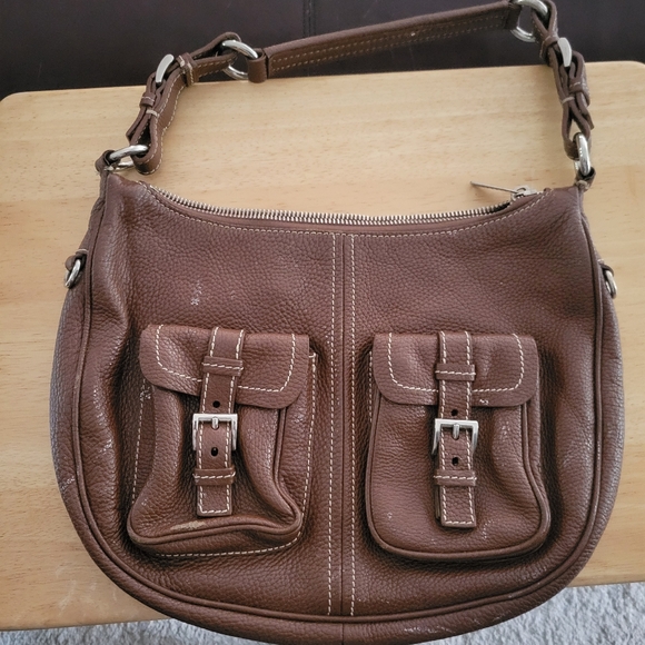 Prada Vitello Daino  Double Pocket Hobo handbag in Tobacco - Picture 1 of 11